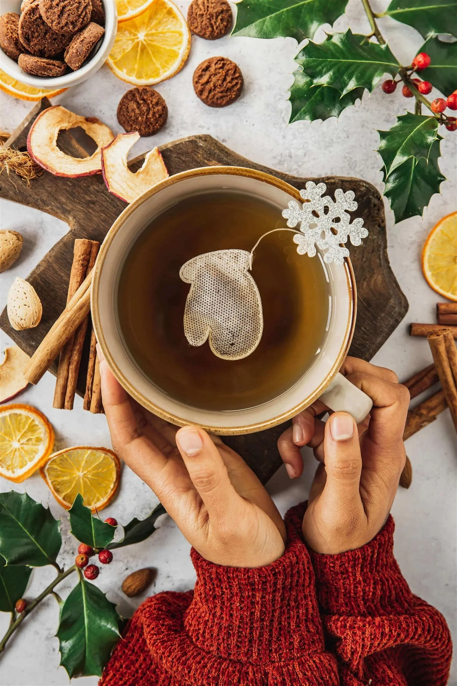 Personalized Christmas Tea Bags - Mitten x5