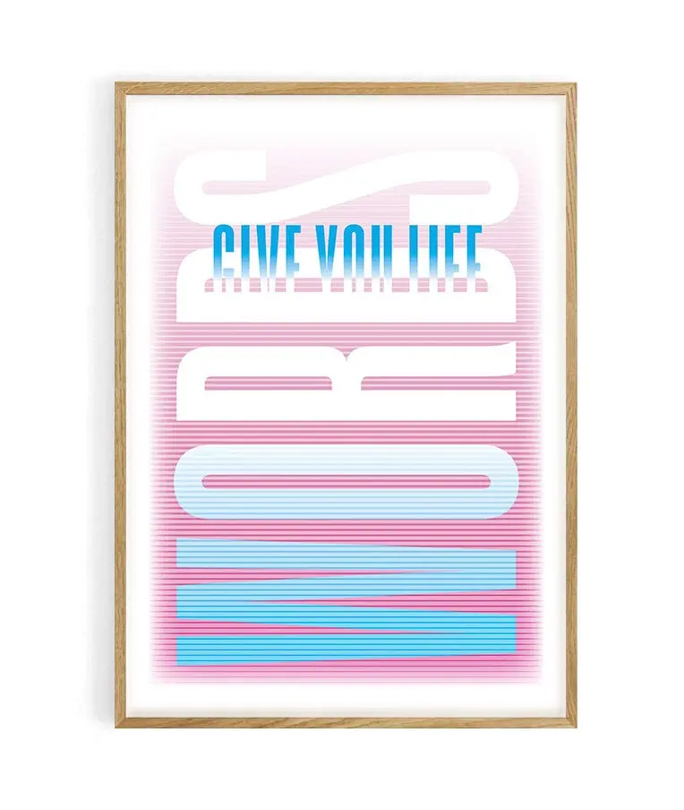 Poster series mantra typo Words 2. Words Give You Life. 50X70 cm. 100% made in France locally.