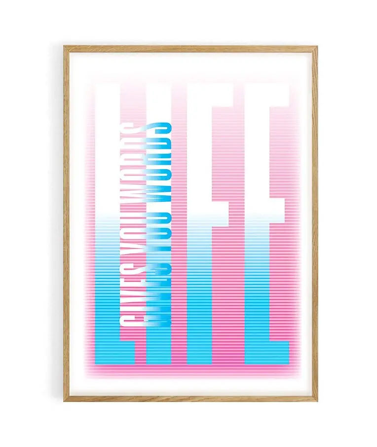 Poster series mantra typo Words 1. Life Gives You Words. 50X70 cm. 100% made in France locally.