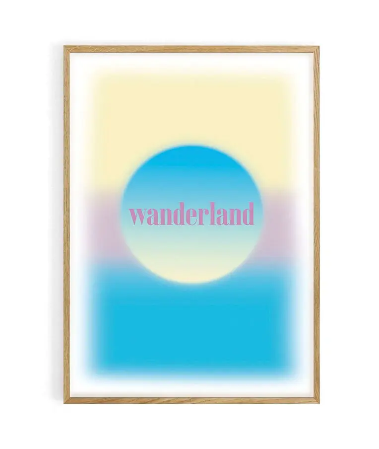 Wanderland typo mantra poster. 50X70 cm. 100% made in France locally.