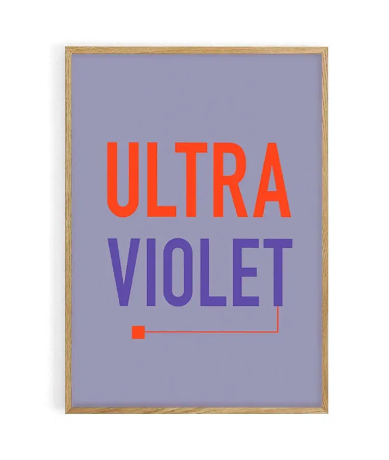 2-color fluorescent typographic poster. Ultra Violet. 50X 70 cm. 100% made in France locally.