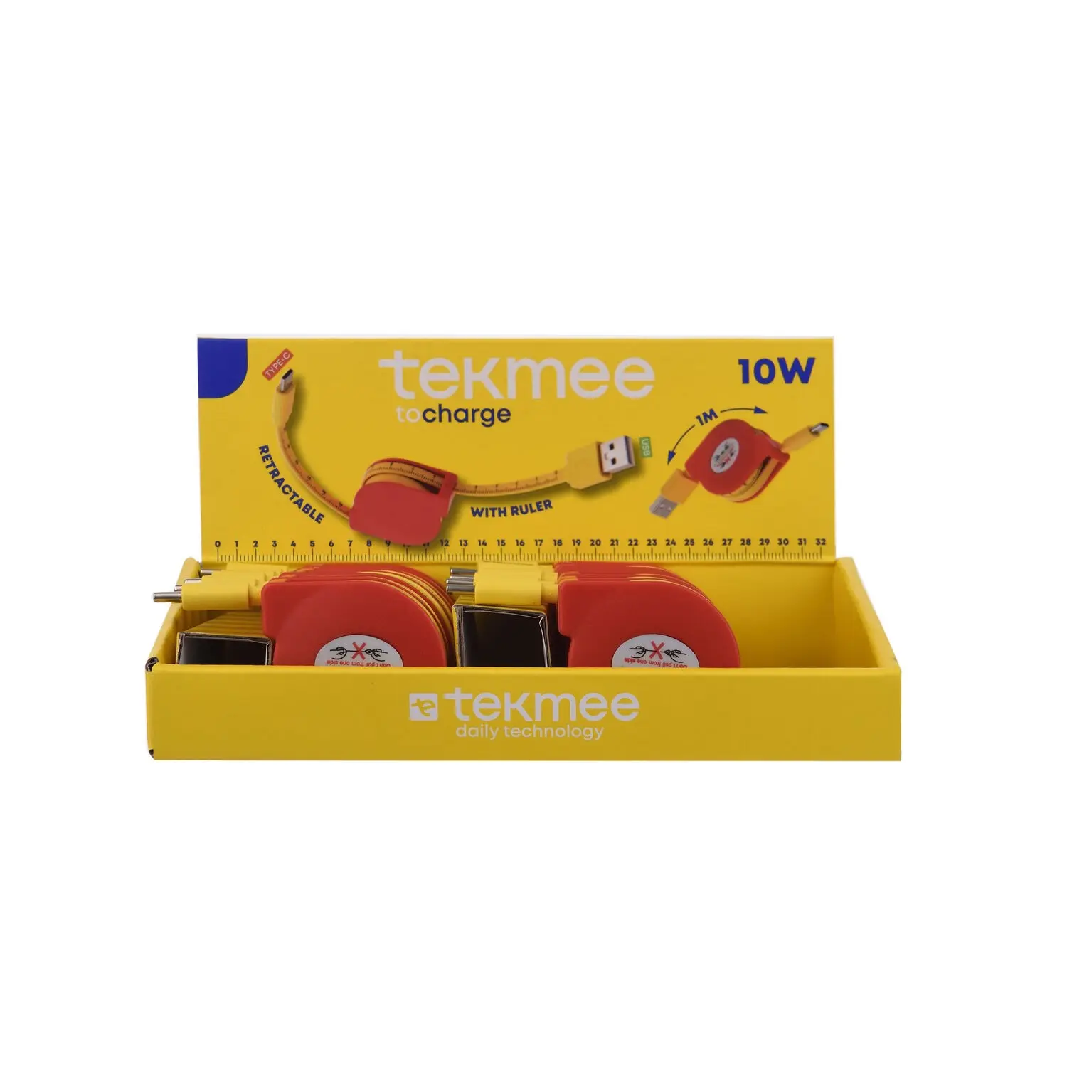 Tekmee retractable cable 1 M - USB/TYPE C