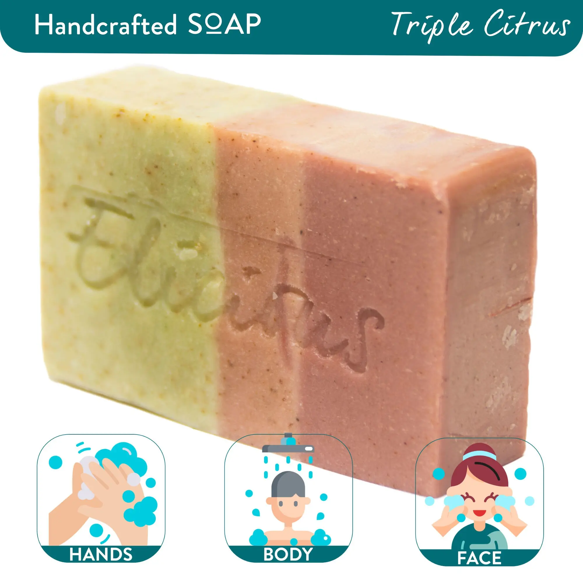 Handmade Natural Soap Triple Citrus 100g