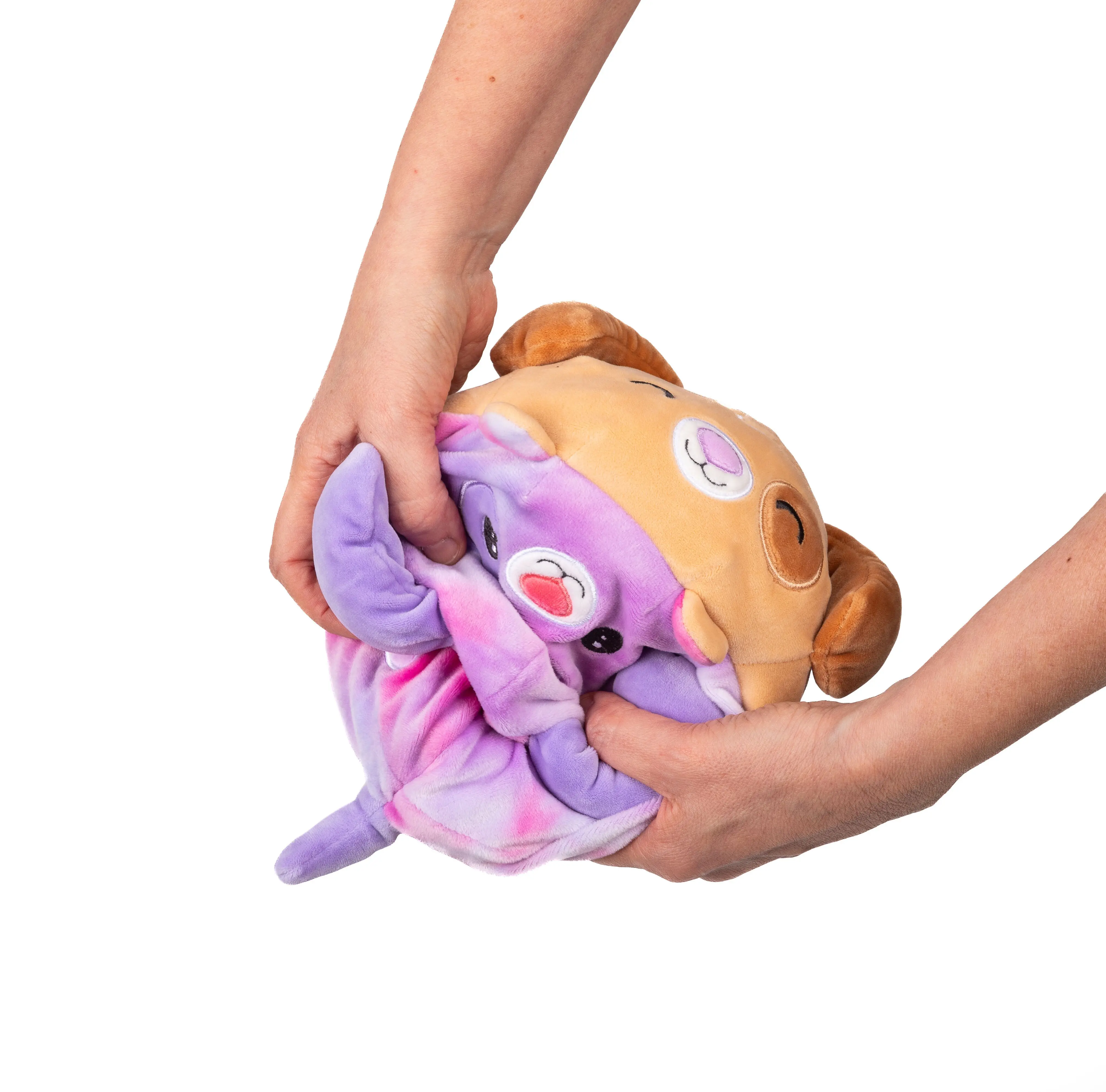 Cushablez Reversible Plush - Paxton Puppy 22cm - Brown/Pink