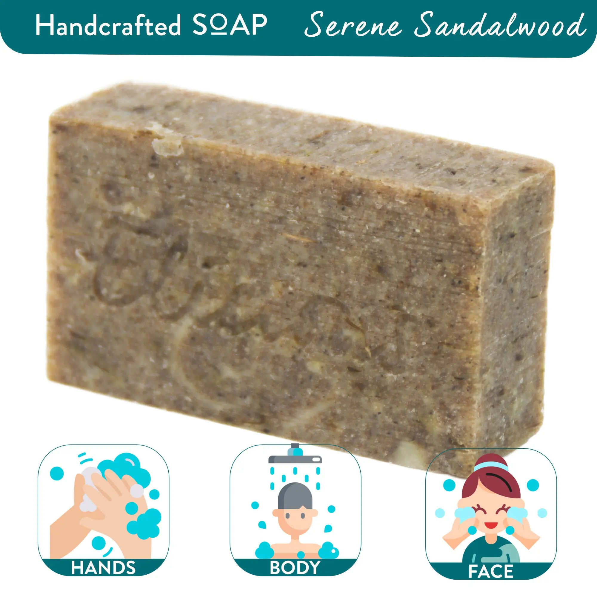Handmade Natural Soap Serene Sandalwood 100g