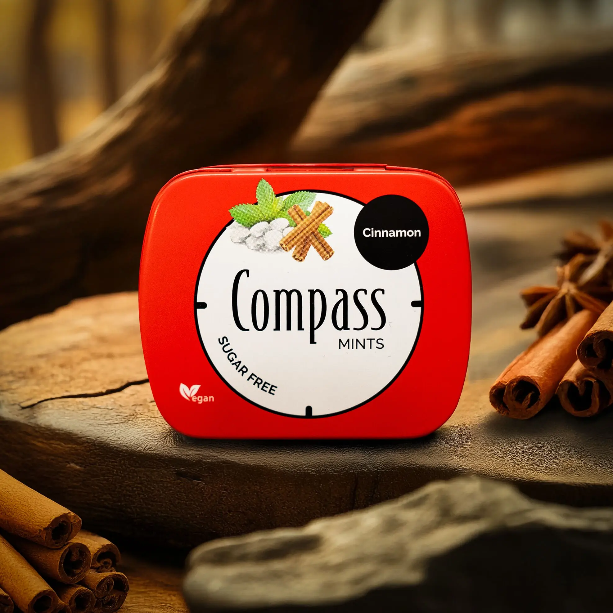 Breath Freshener Lozenges - Compass Mints – Cinnamon 14g - Sugar-Free