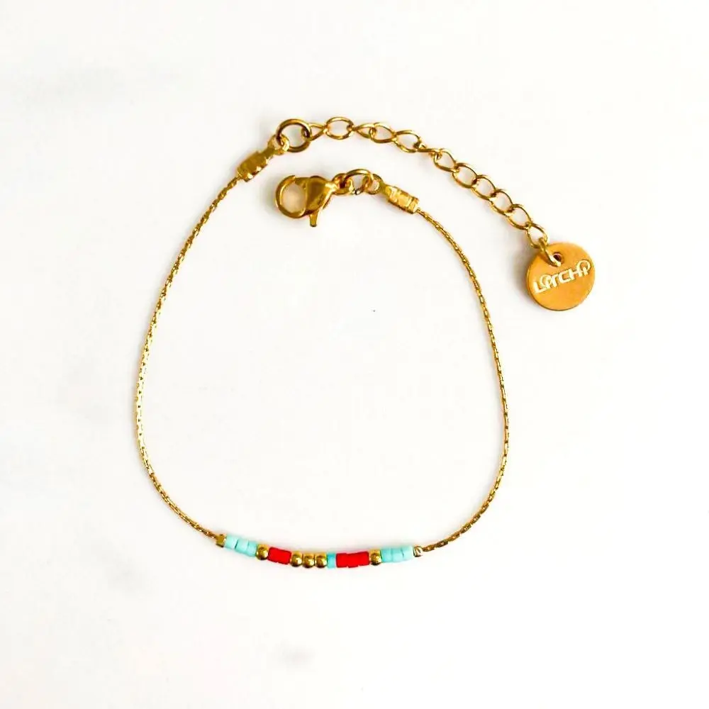 Simple coral Miyuki bracelet