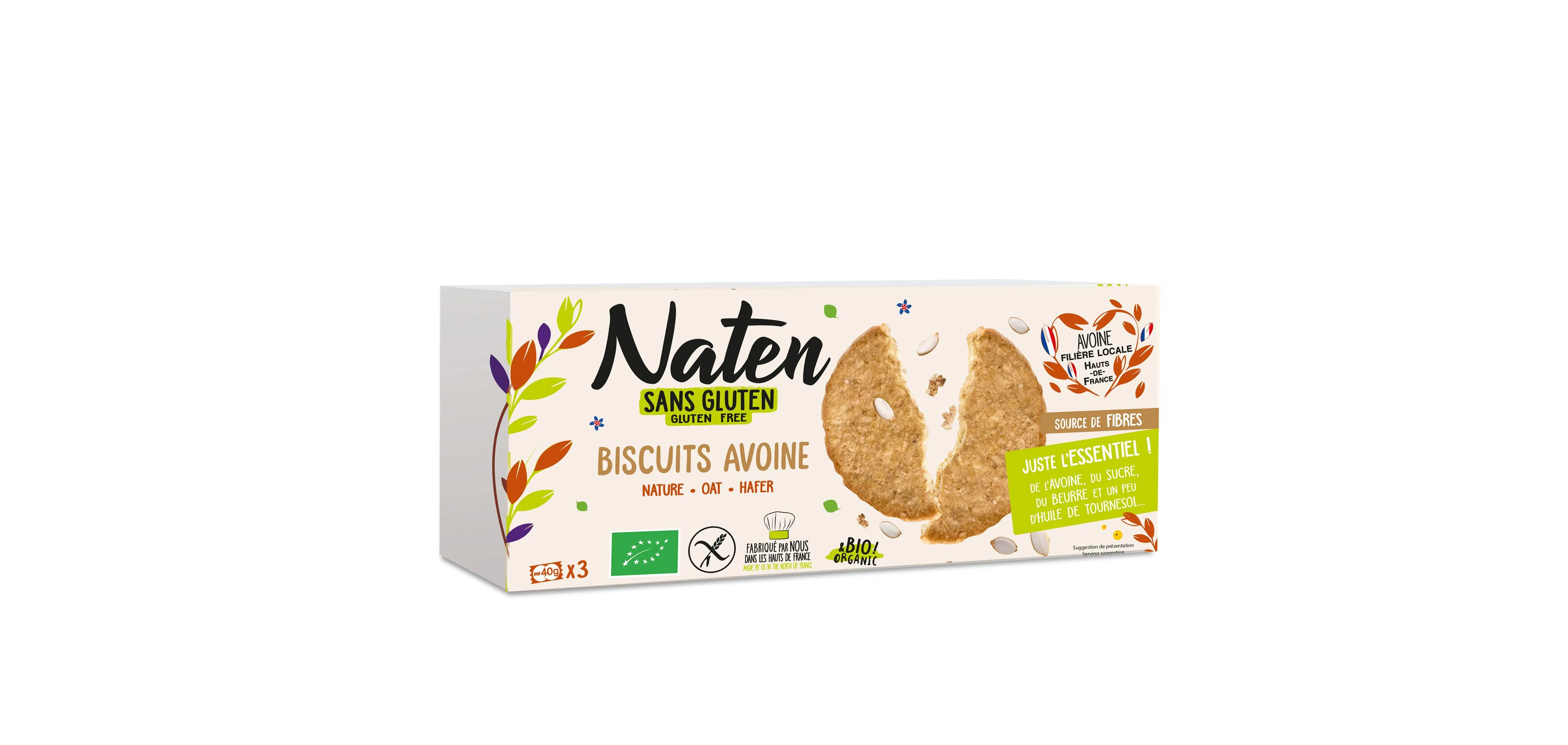 Naten gluten-free plain oat biscuit 130g