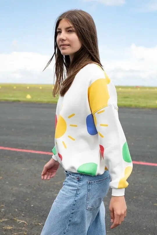 Sweat Femme Coton Oversize légèrement Crop - Miro