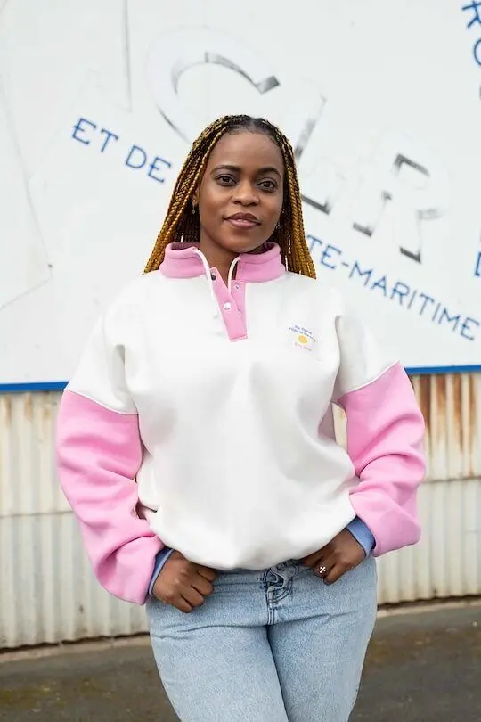 Sweat Femme Retro Coton Rose et Blanc - 90's