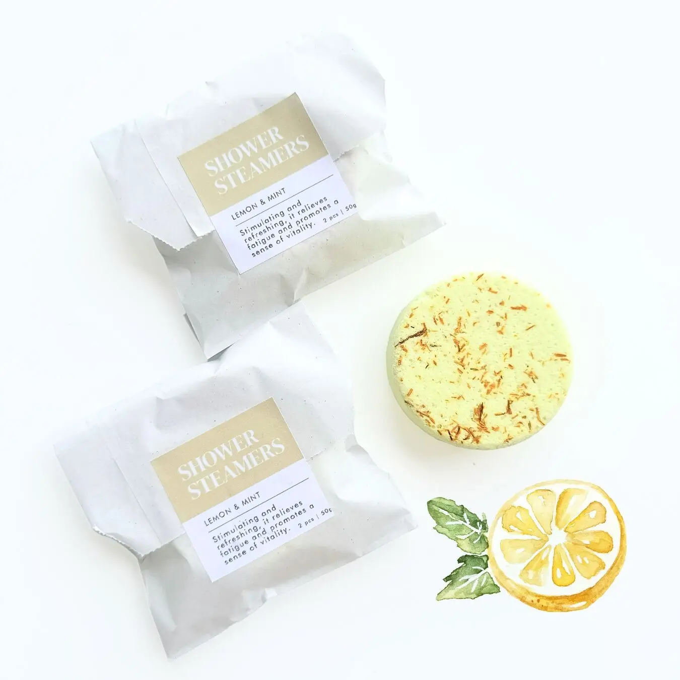 Shower Steamer Lemon&Peppermint 55g (Individually packaged)