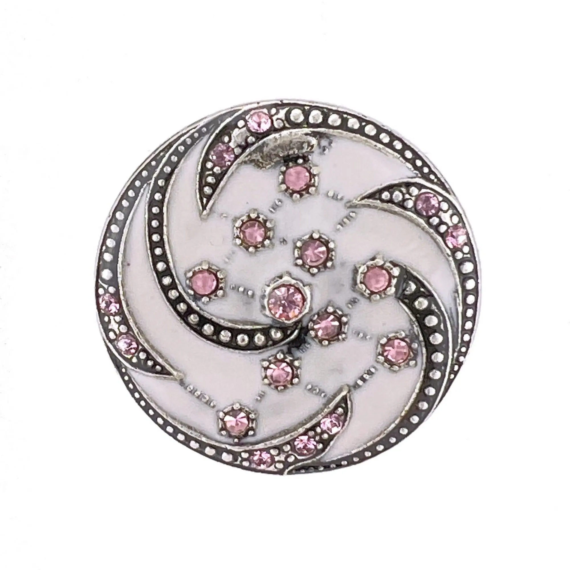 Orion Brooch - Pale Pink, silver-plated metal (enamel effect)