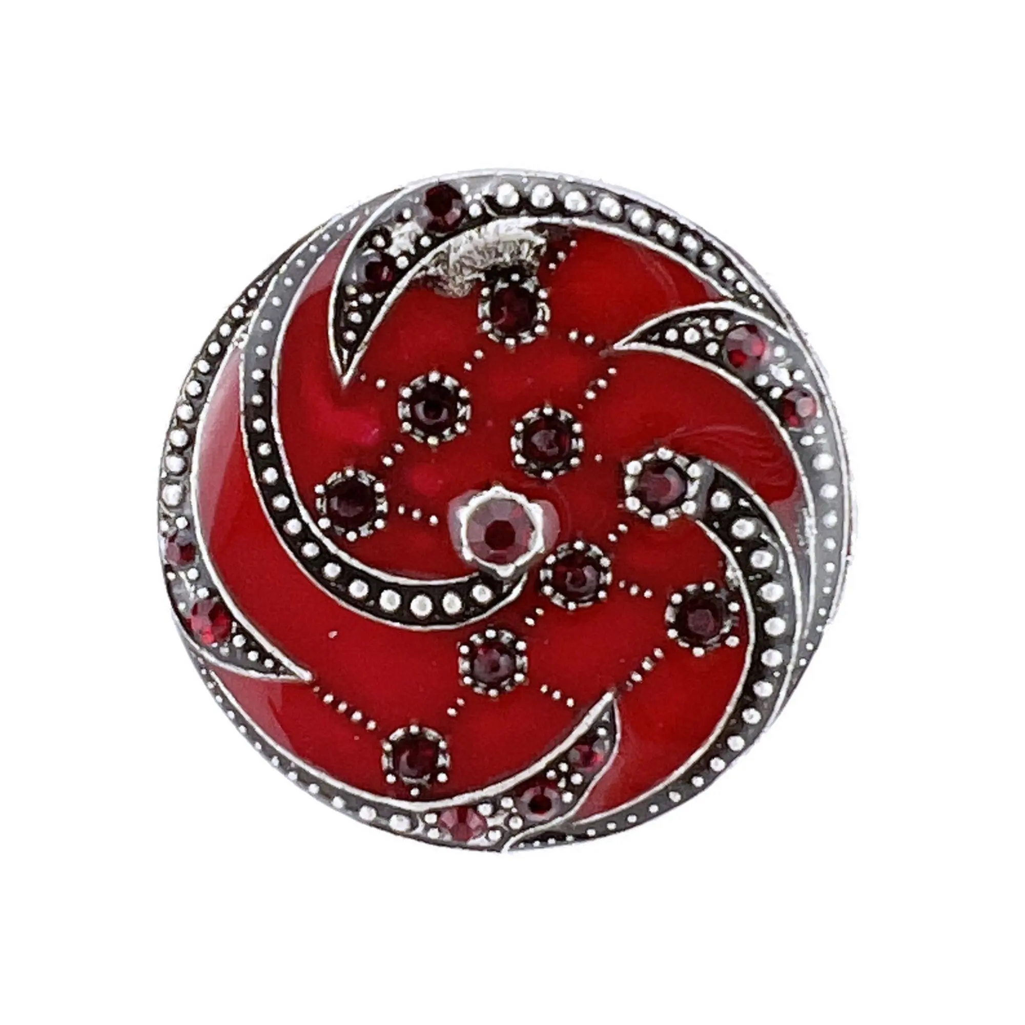 Orion Brooch - Red, silver metal (enamel effect)
