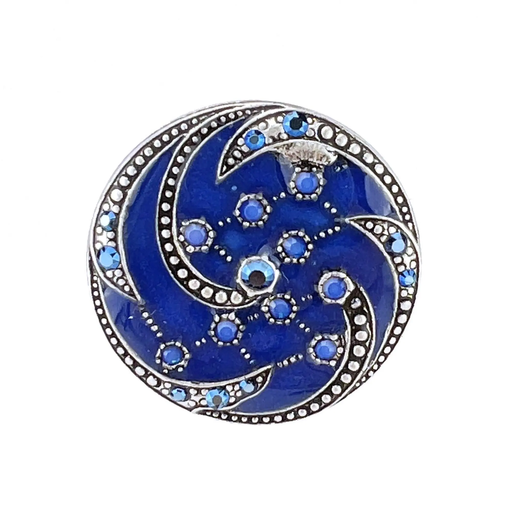 Orion Brooch - Dark blue, silver metal (enamel effect)