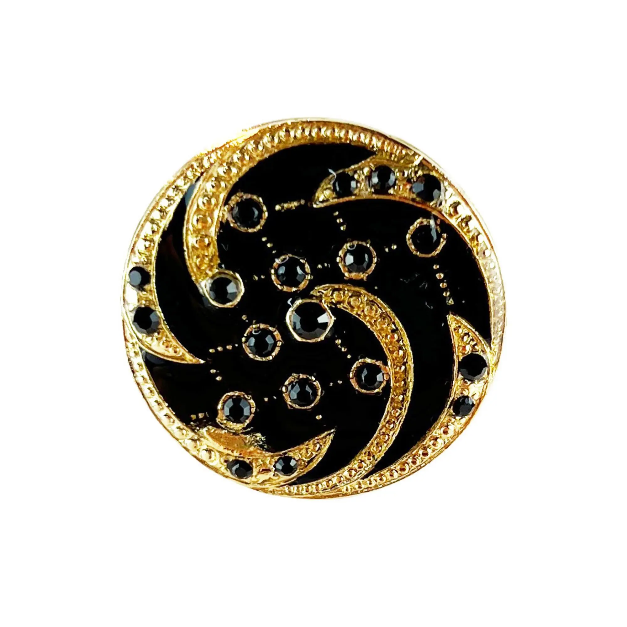 Orion Brooch - Black, gold metal (enamel effect)