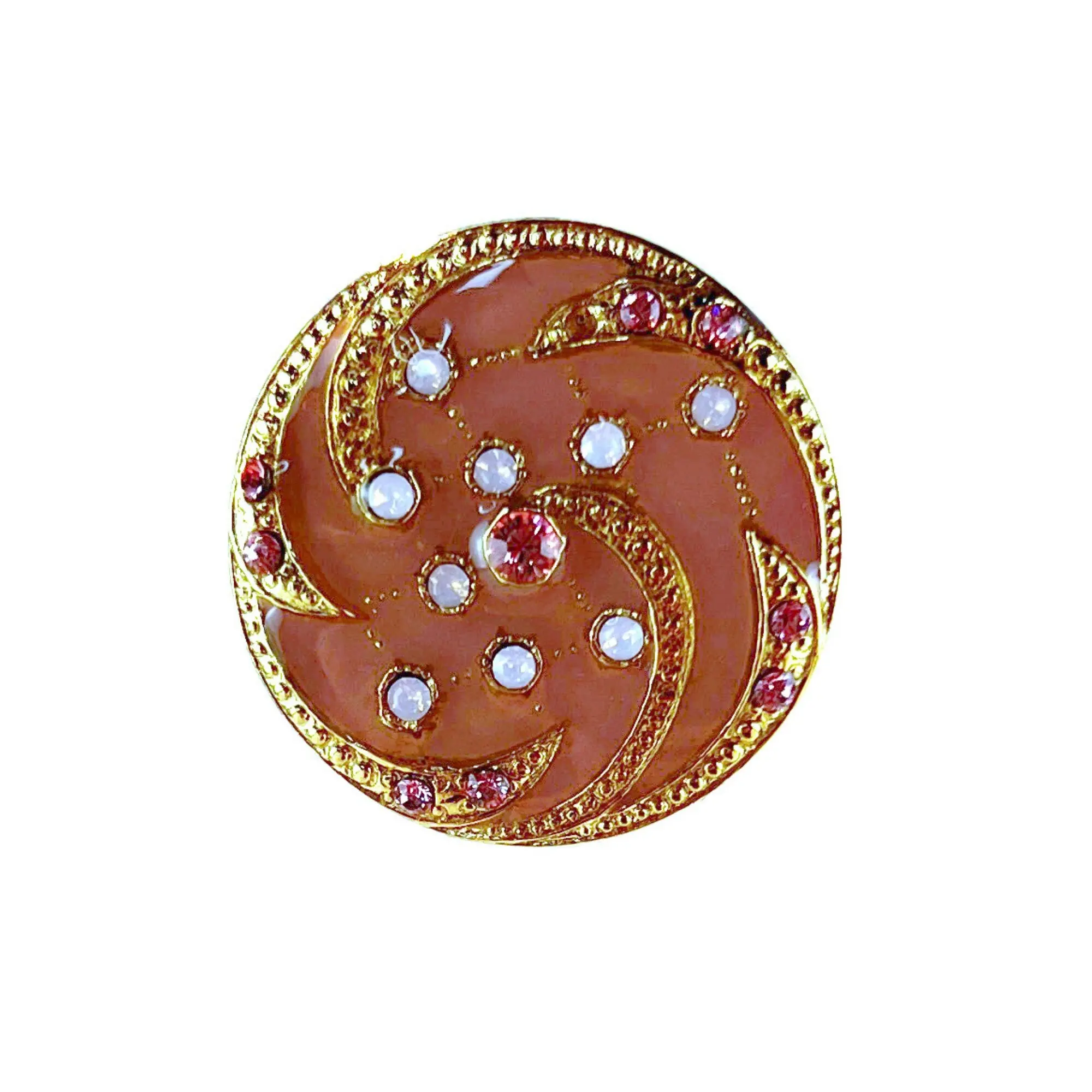 Orion brooch - Old pink, gold metal (enamel effect)