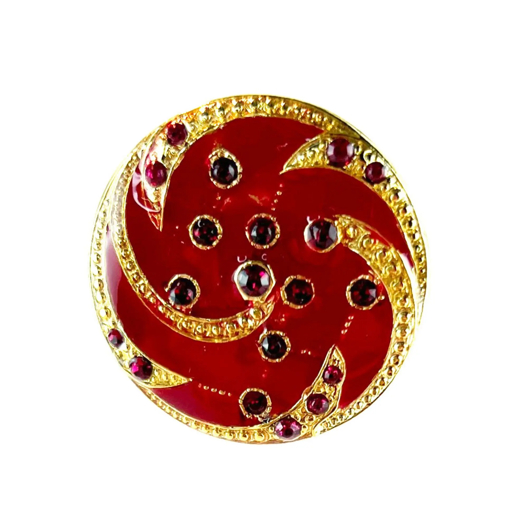 Orion Brooch - Red, gold metal (enamel effect)