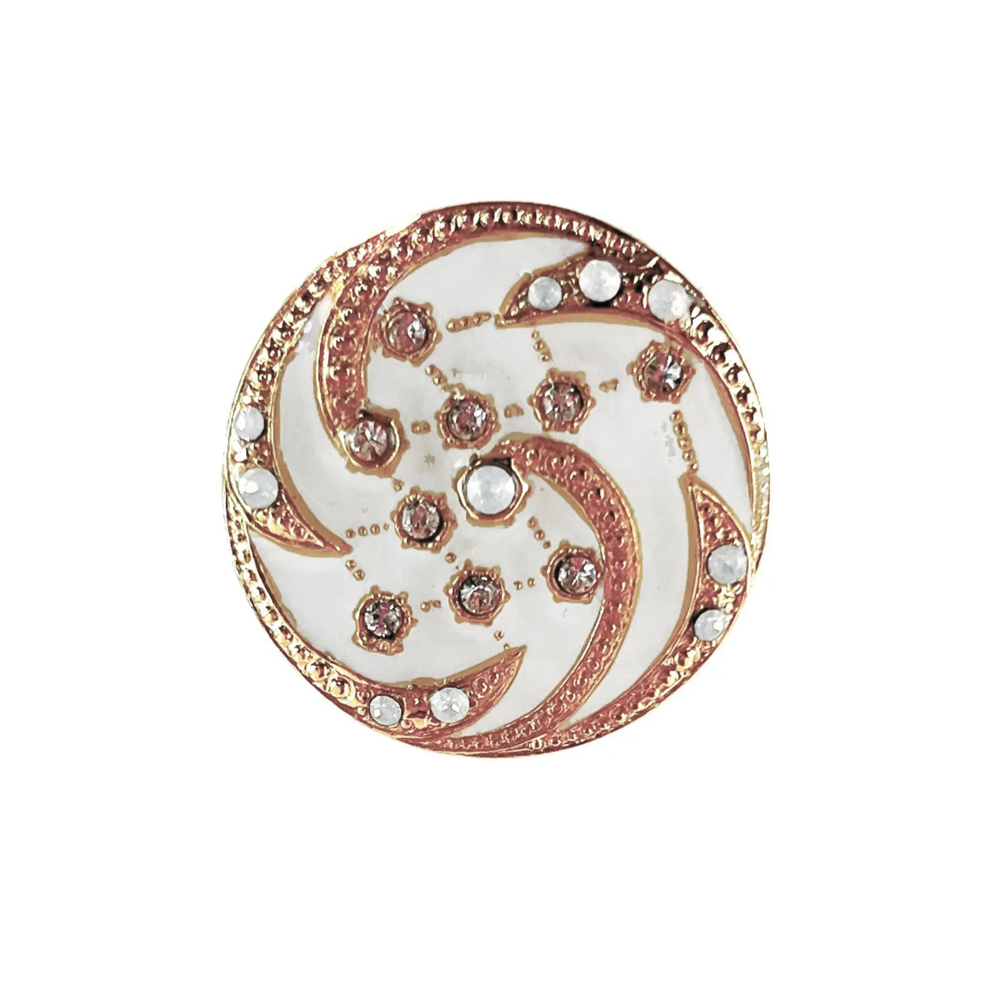 Orion Brooch - White, gold metal (enamel effect)