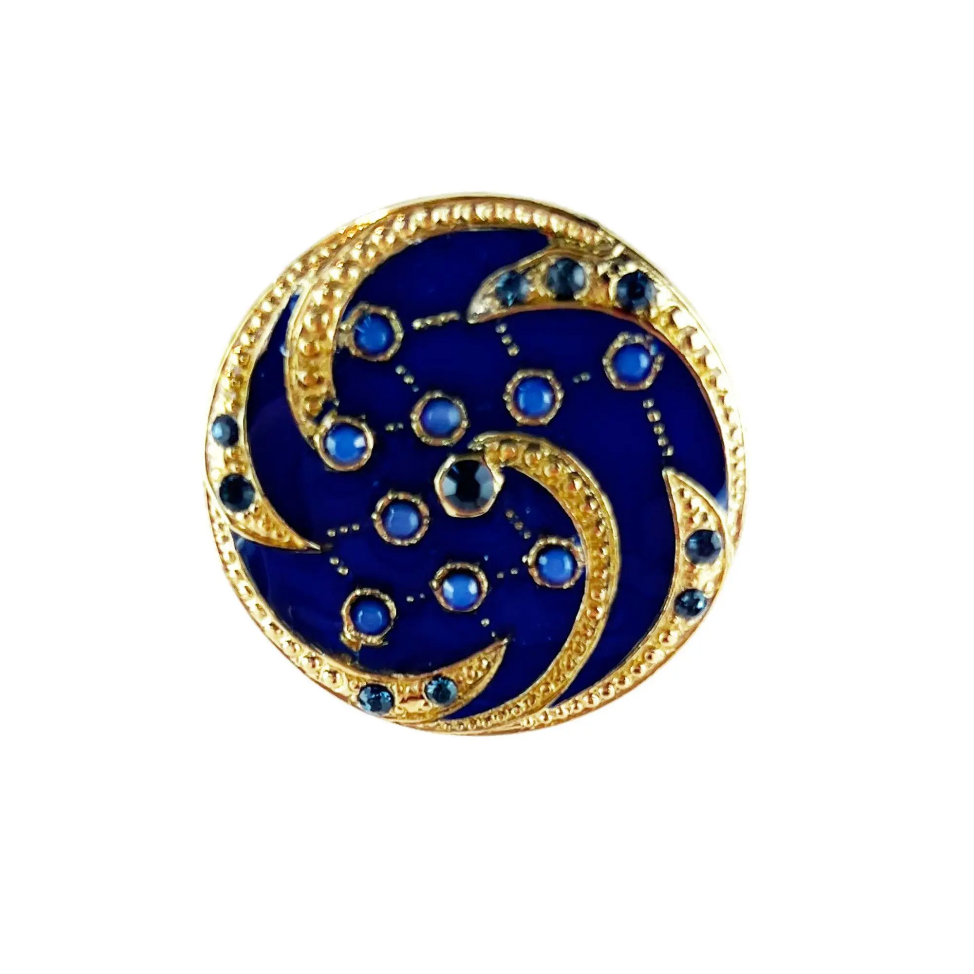 Orion Brooch - Dark blue, gold metal (enamel effect)