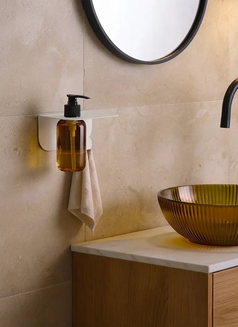 Bottle shelf with hook | Bottle dispenser | Hook | Screw or glue-on