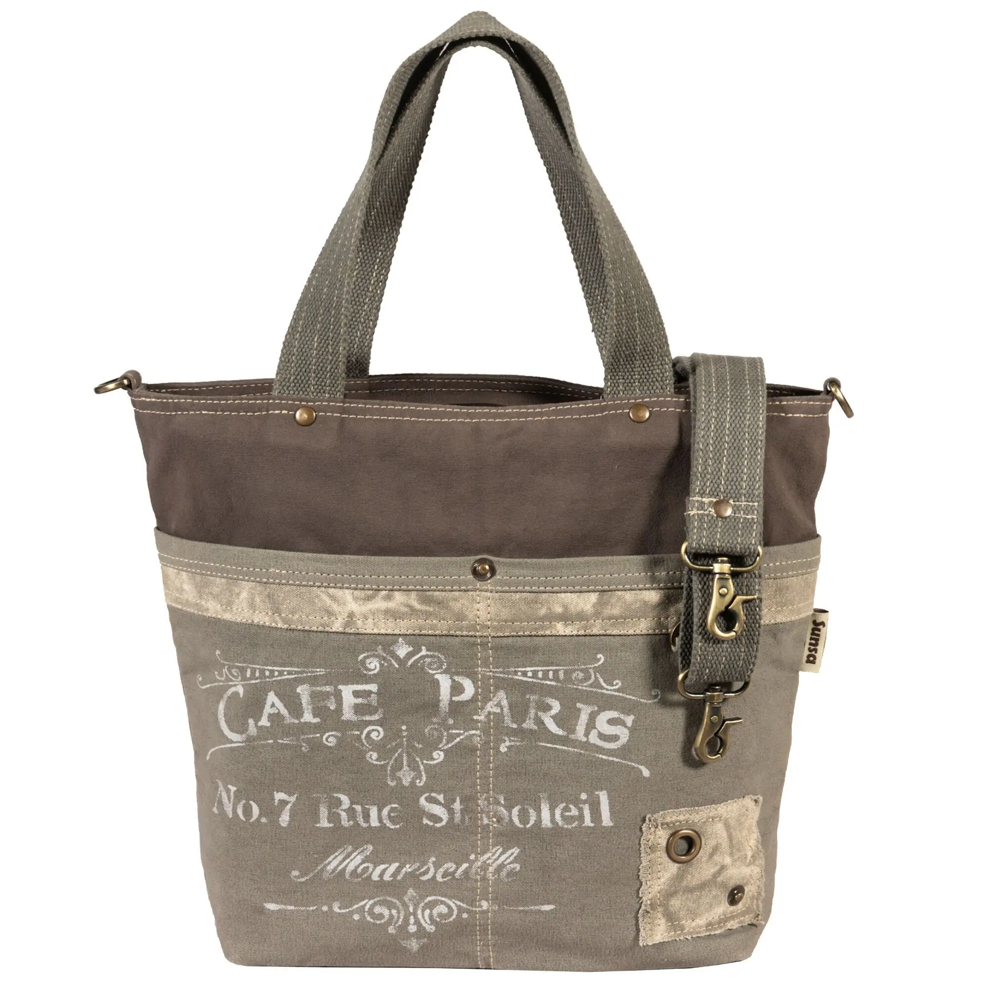 Sunsa Canvas Handtasche. Vintage Schultertasche. Vegane Damentasche