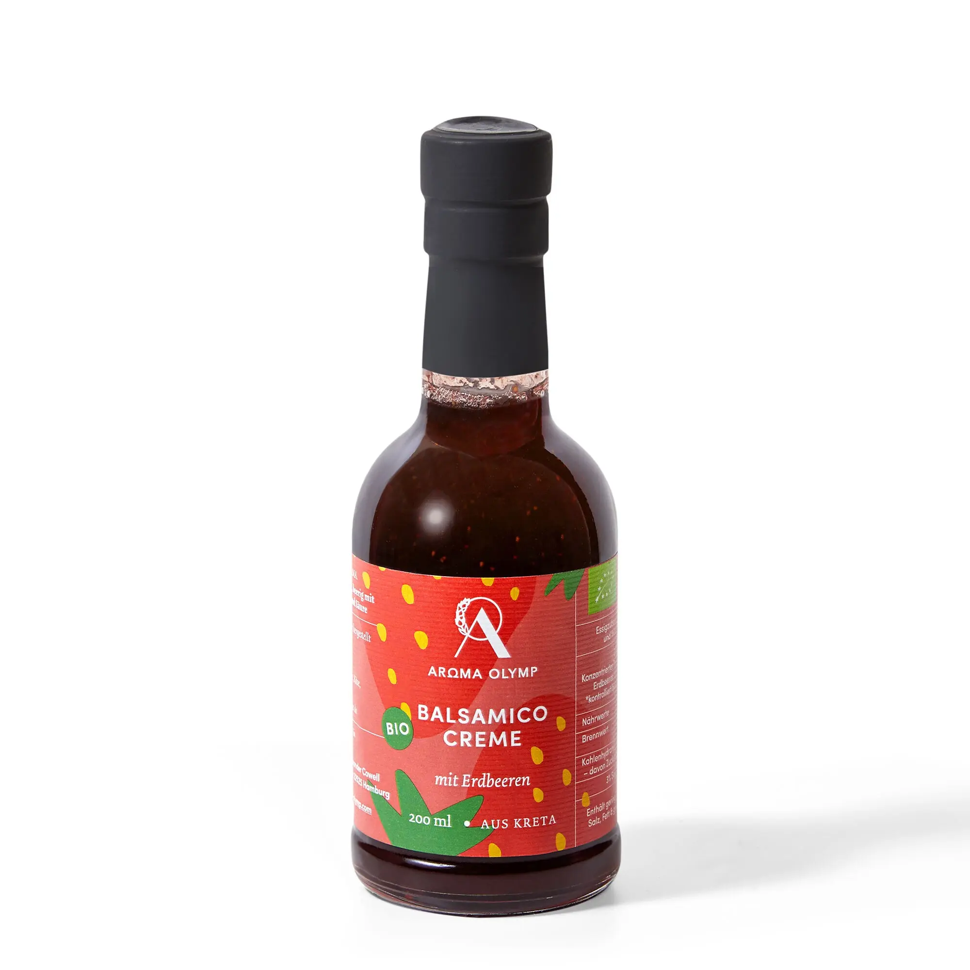 Organic balsamic cream with strawberries