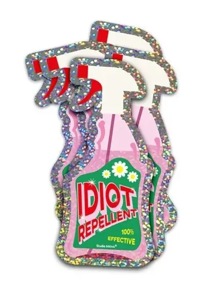 Glitter sticker Idiot Repellent spray