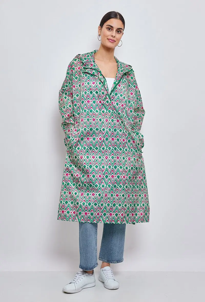 3132- Raincoat Long raincoat Colorful print