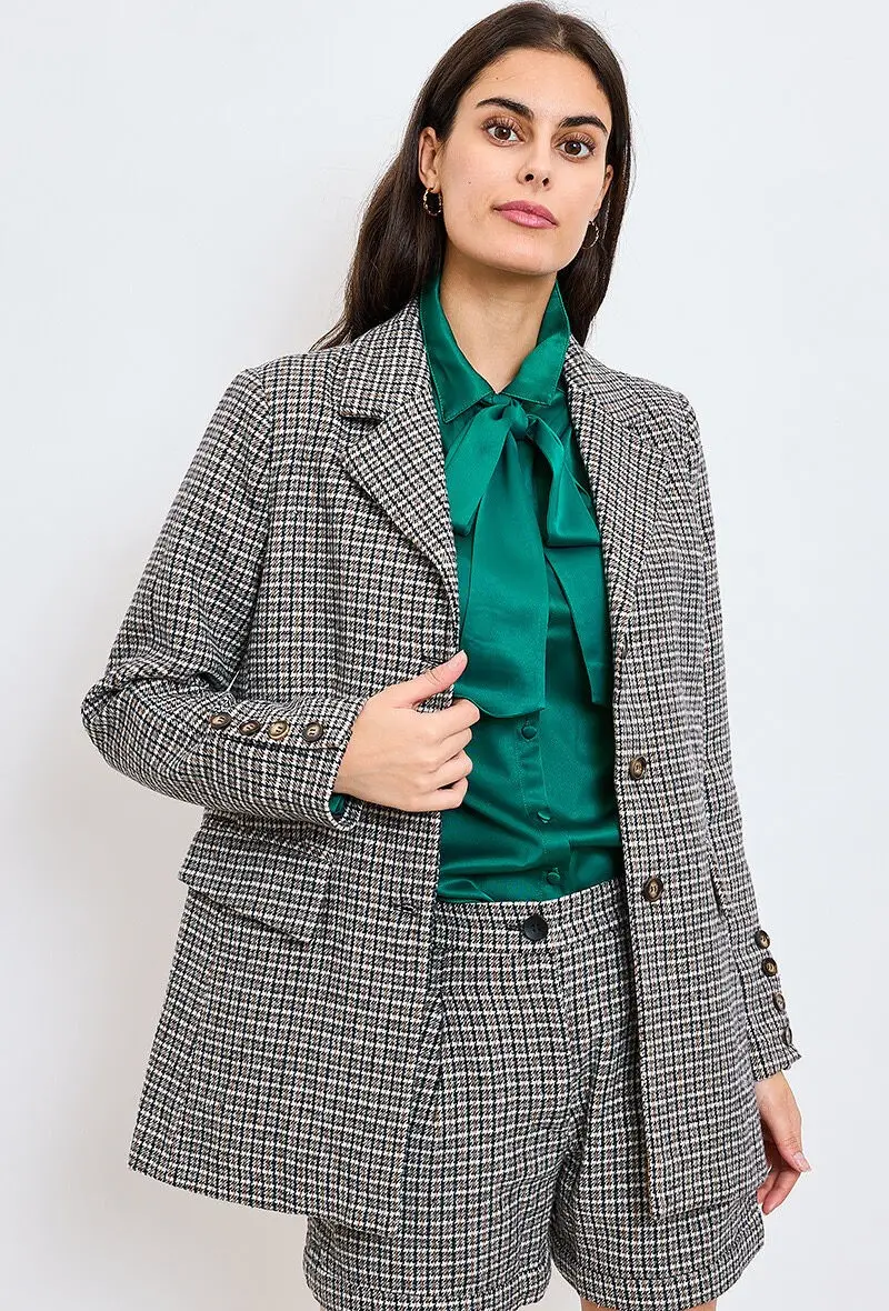 22410- Checkered blazer jacket
