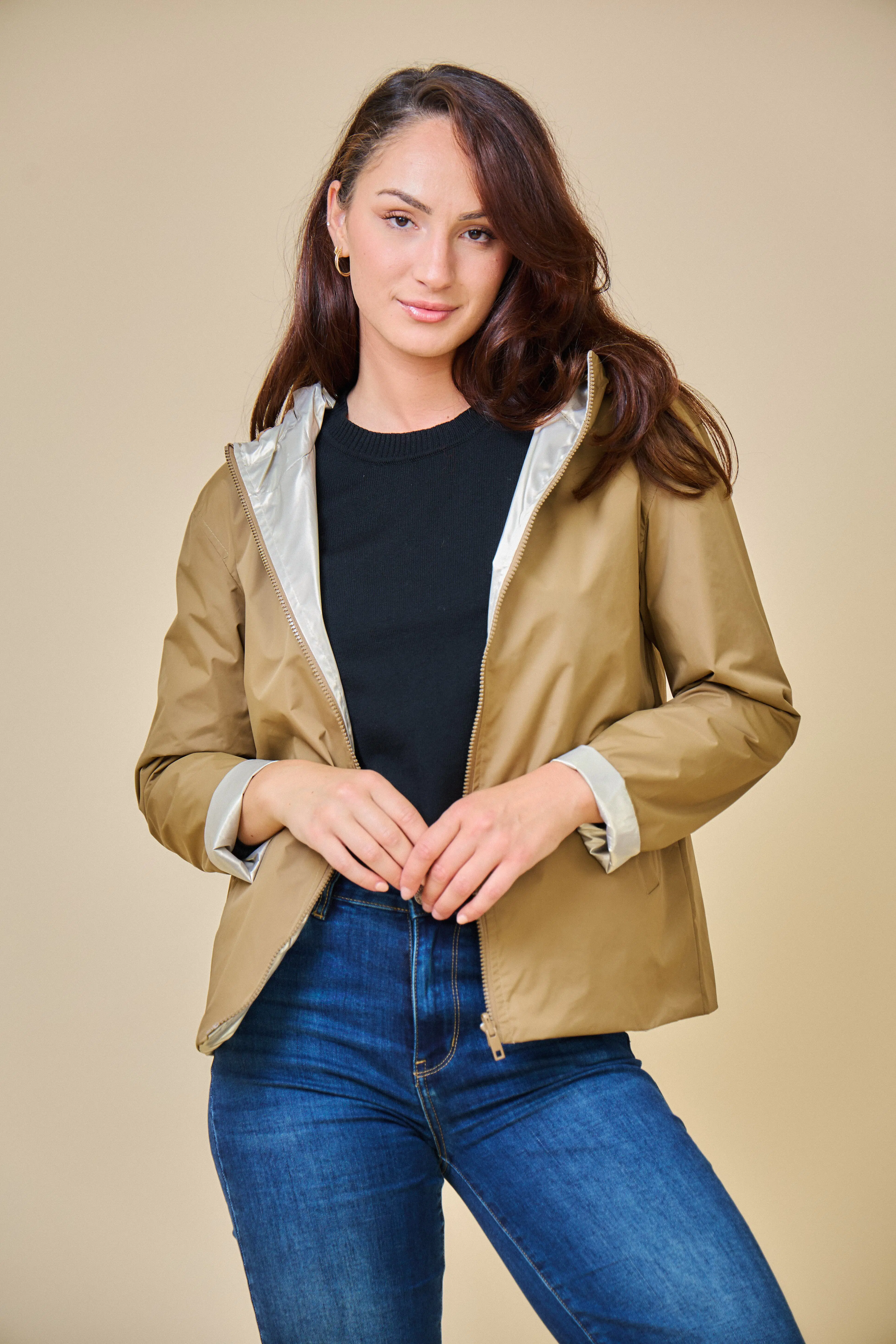 4113- Short Reversible Waterproof Parka, Short Windbreaker