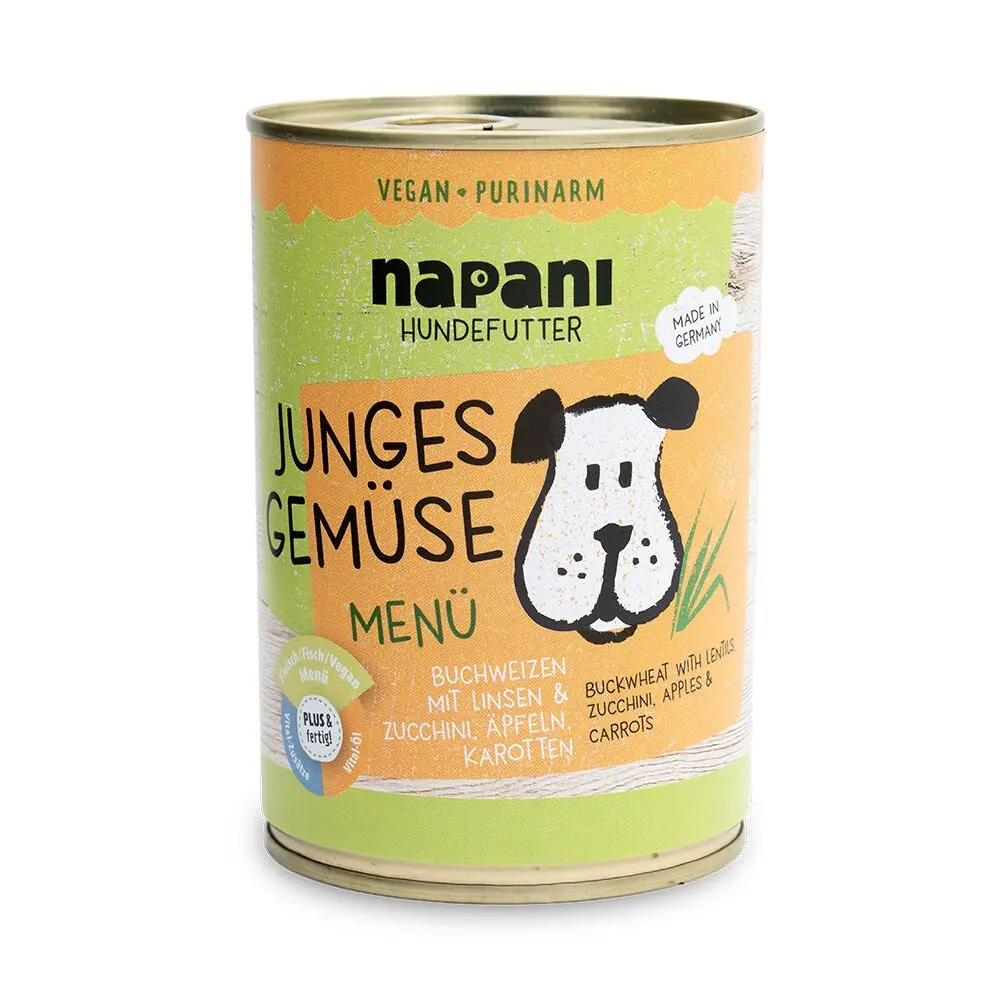 Menú para perros: Verduras tiernas con trigo sarraceno y lentejas 400g