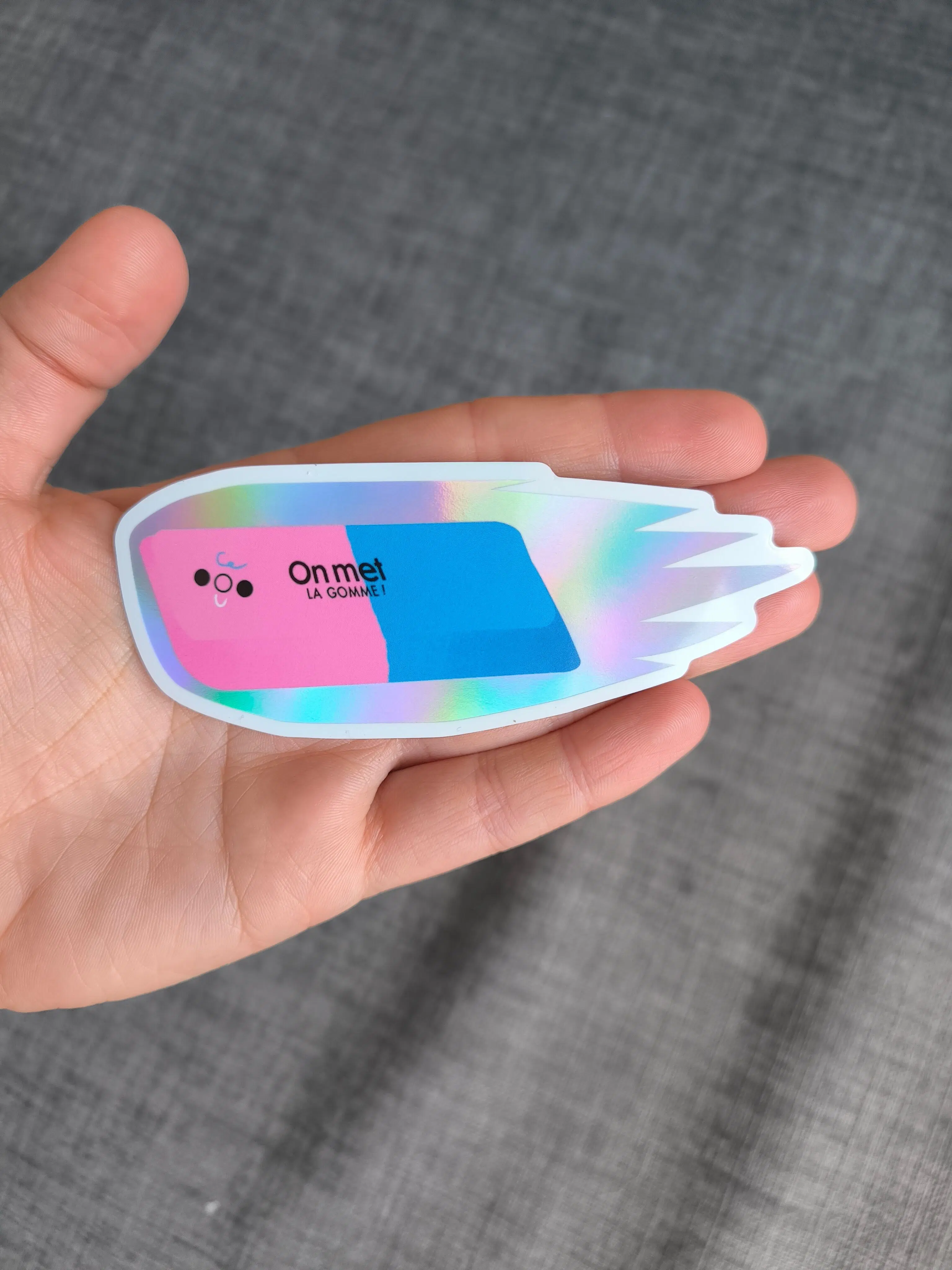 Sticker: We put the eraser on