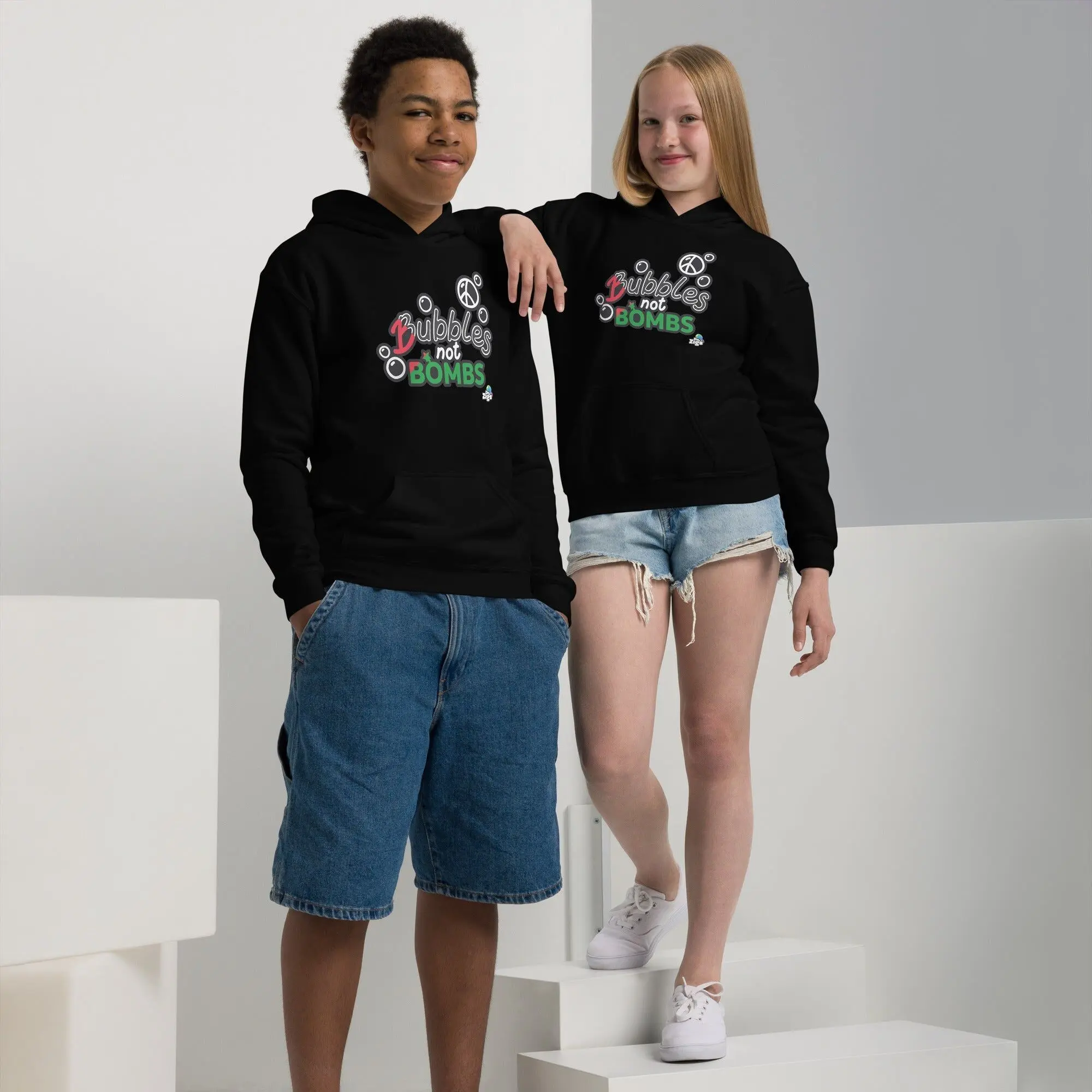 Kinder Bubbles Not Bombs - Palästina Flagge Hoodie