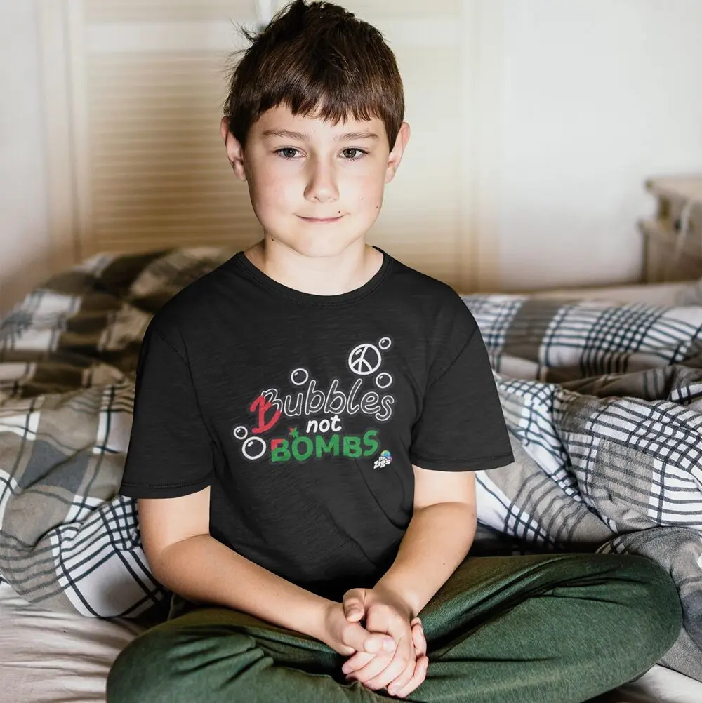 Kinder Bubbles Not Bombs T-Shirt - Palästina Flagge
