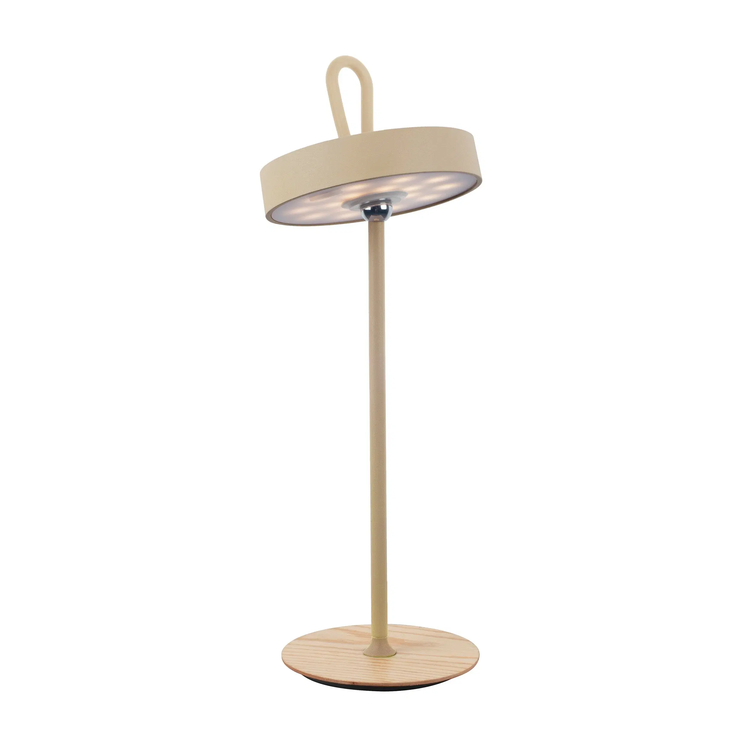 LED battery-operated table lamp, magnetic, for indoor and outdoor use, made of metal and plastic in frost, 36 cm high