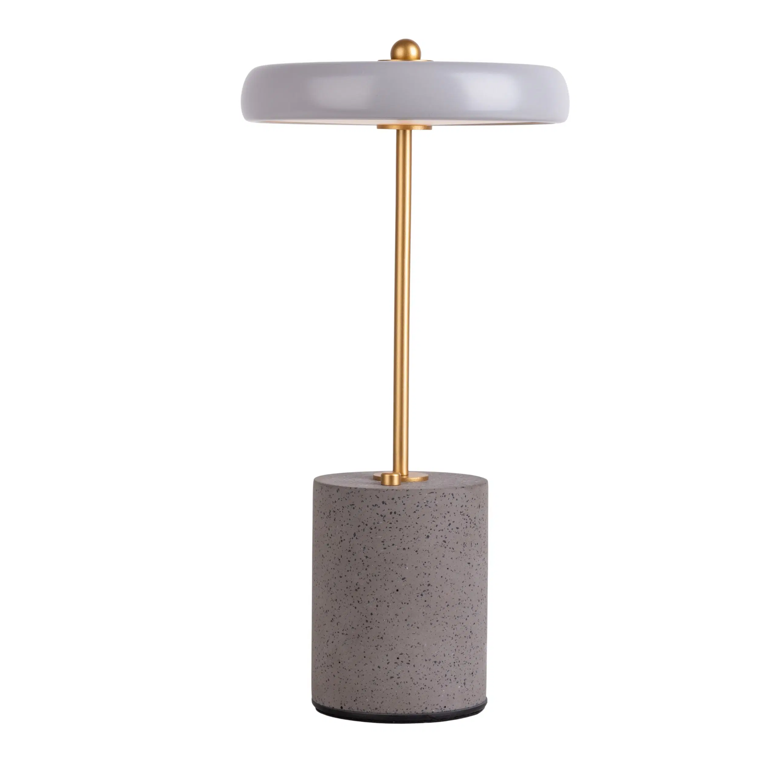 Battery table lamp "SETA" grey 30 cm high made of metal and concrete, with built-in LED