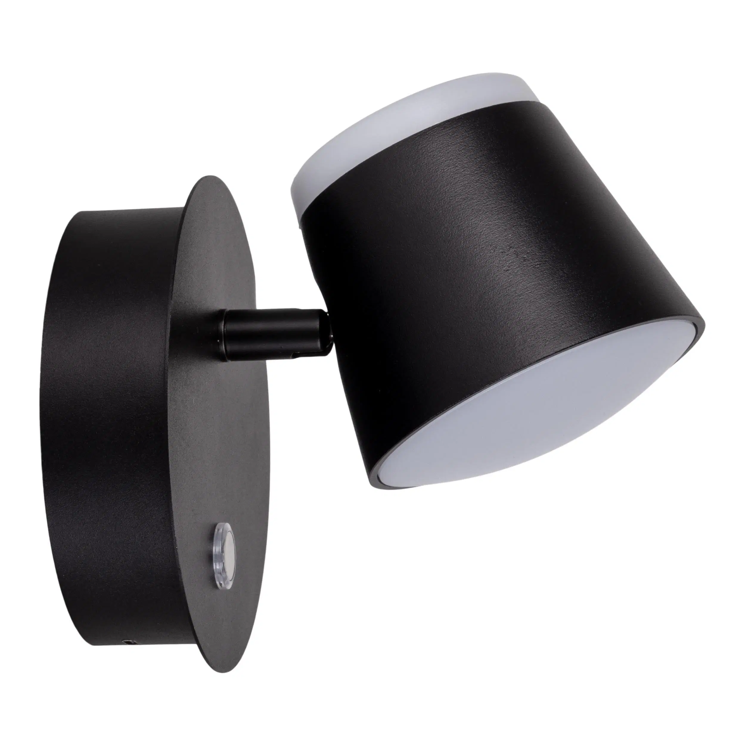 Battery-powered wall light "TONDO" magnetic, approx. 12 x 14.5 cm, made of black metal, for indoor use