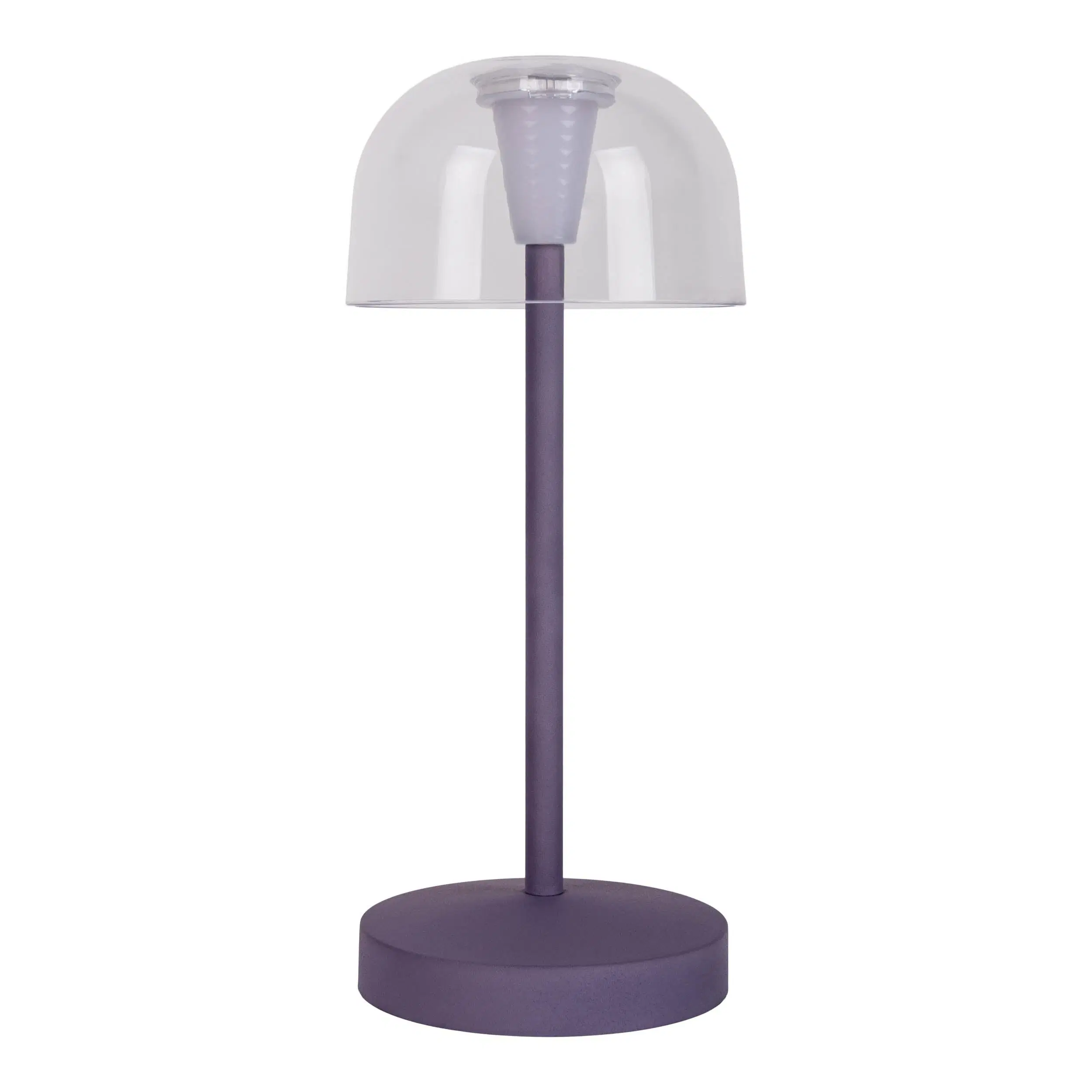 Set of 2 LED battery-operated table lamps "Gomba" for indoor and outdoor use, made of metal and plastic in blackberry, 18.5 cm high