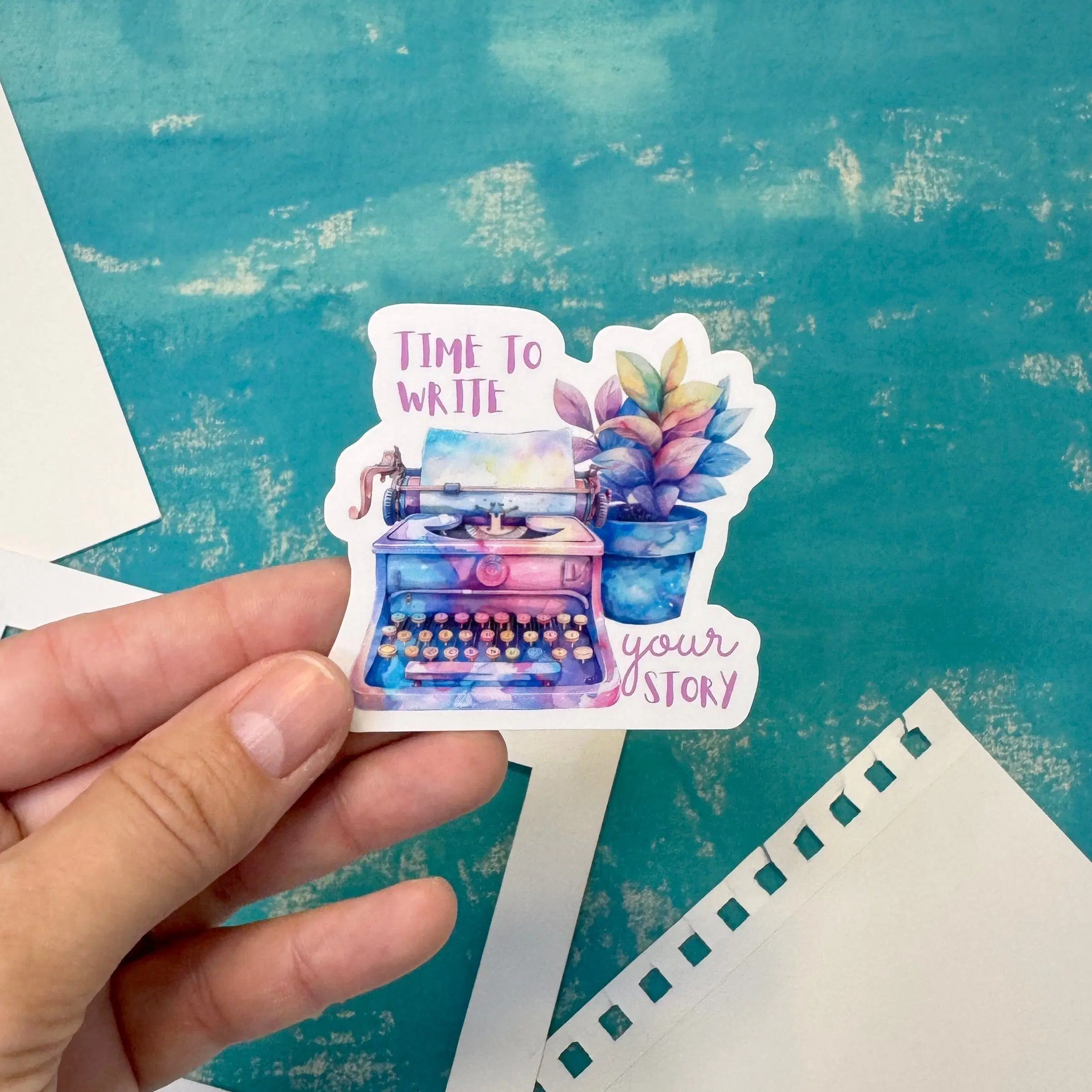 Write Your Story Dreamy Vinyl Sticker - Durable Sticker for Laptop, Water Bottle, Notebook