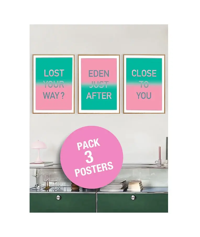 Personal development wellness pack offer. Eden Triptych (3 posters 50x70 cm) - At the dawn of harmony. 100% Made in France.