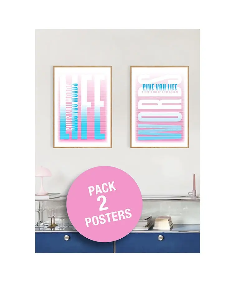 Life&Words diptych poster pack offer (50X70 cm) - 100% made in France (well-being-personal development)