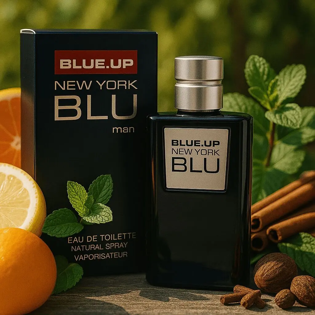 BLUE UP NEW YORK BLUE MEN – Eau de Toilette para hombre 100 ml | Amaderado, aromático y magnético