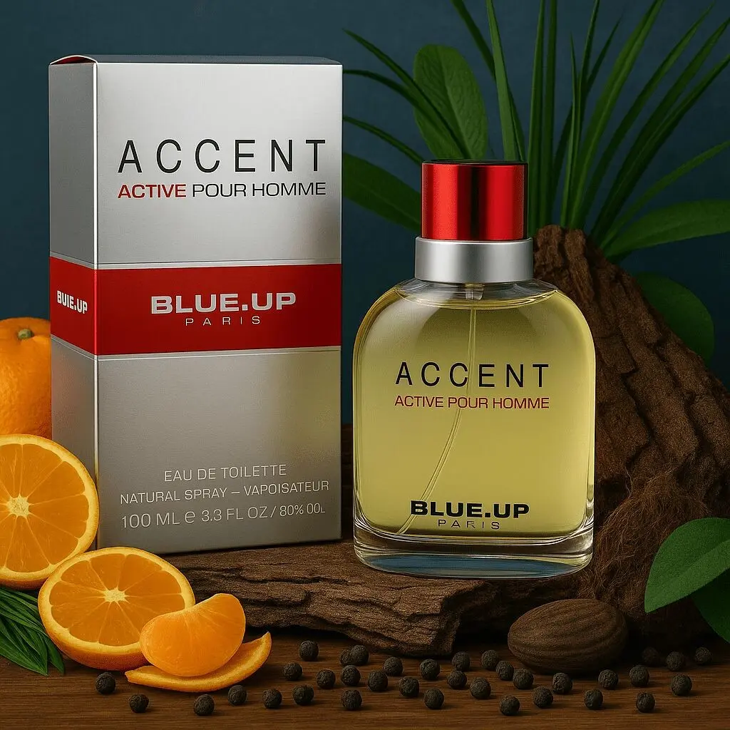 BLUE UP ACCENT ACTIV FOR MEN – Eau de Toilette para hombre 100 ml | Inspiración fresca, amaderada y aromática