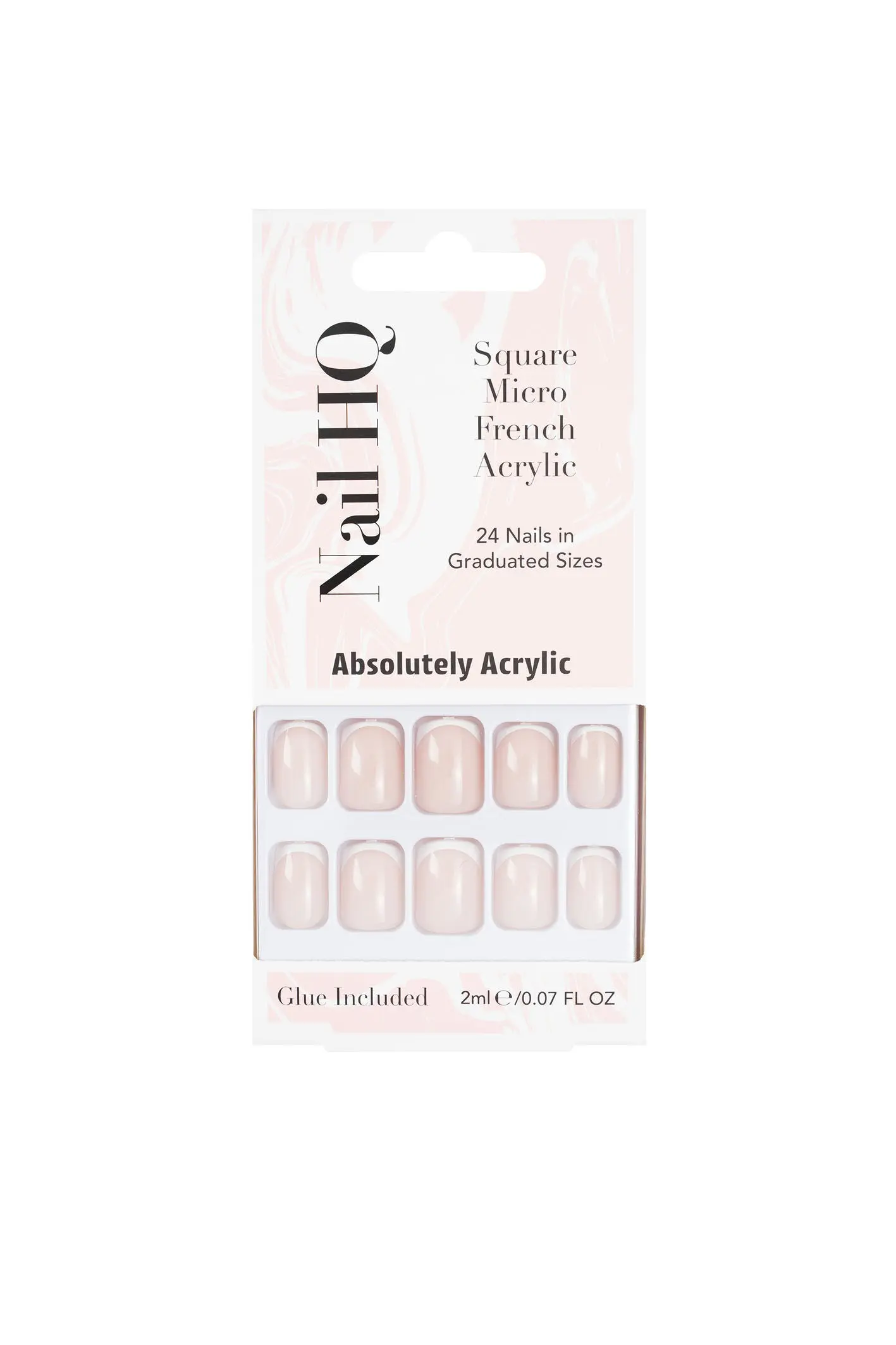 Nail HQ Square Micro French Acrylnägel (24 Stück)
