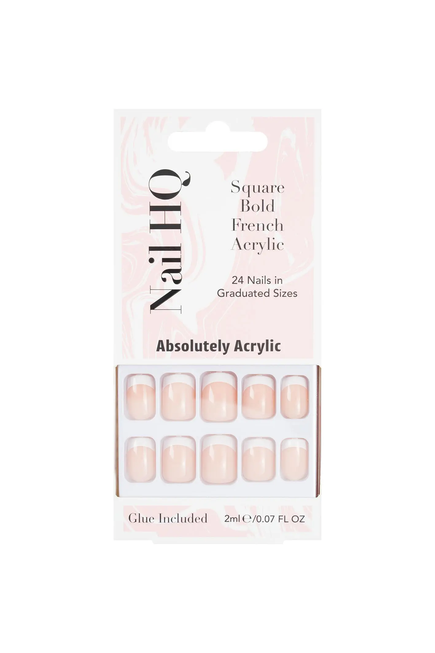 Nail HQ Square Bold French Acrylnägel (24 Stück)