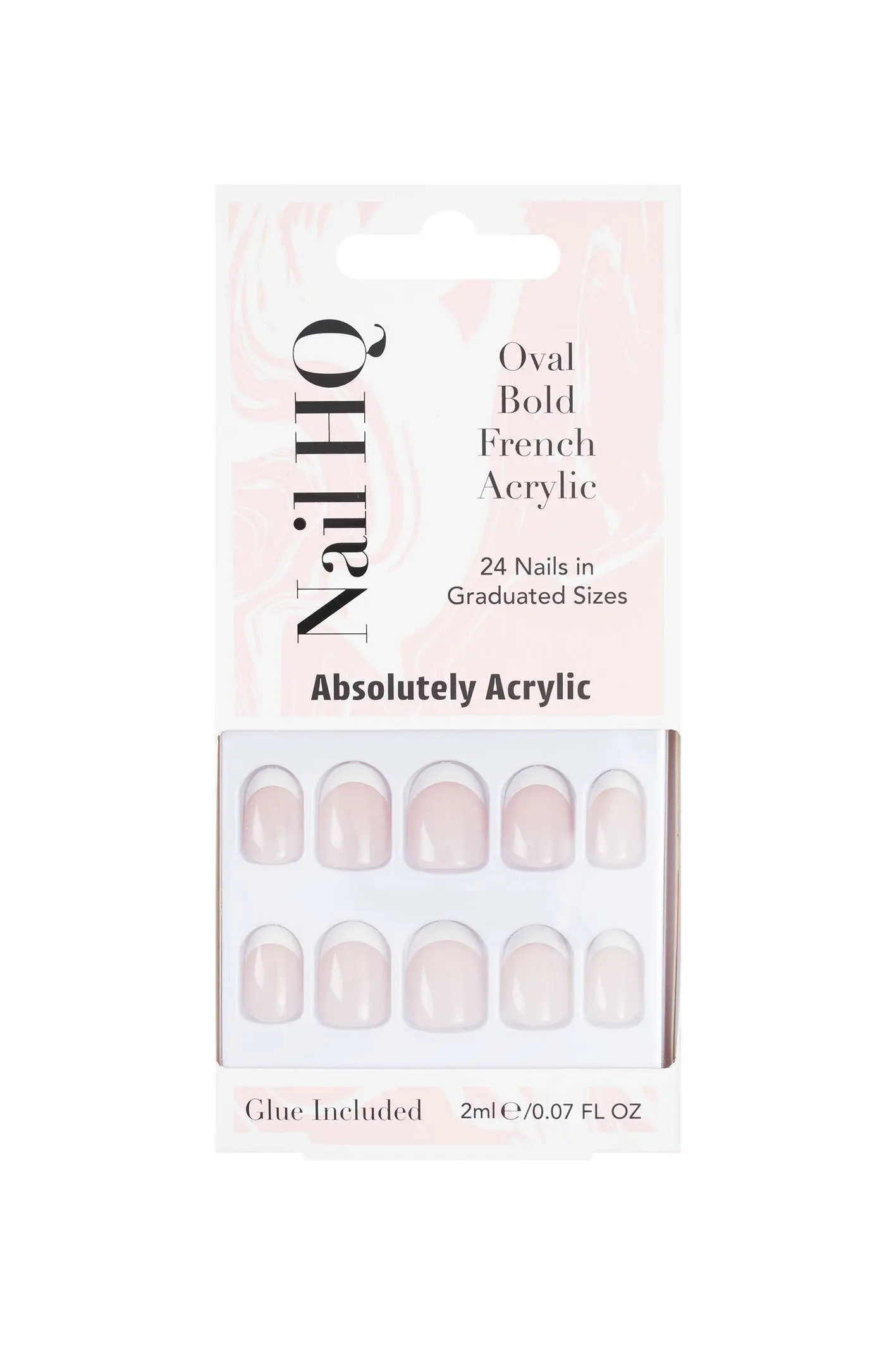 Nail HQ Ovale, kräftige französische Acrylnägel (24 Stück)