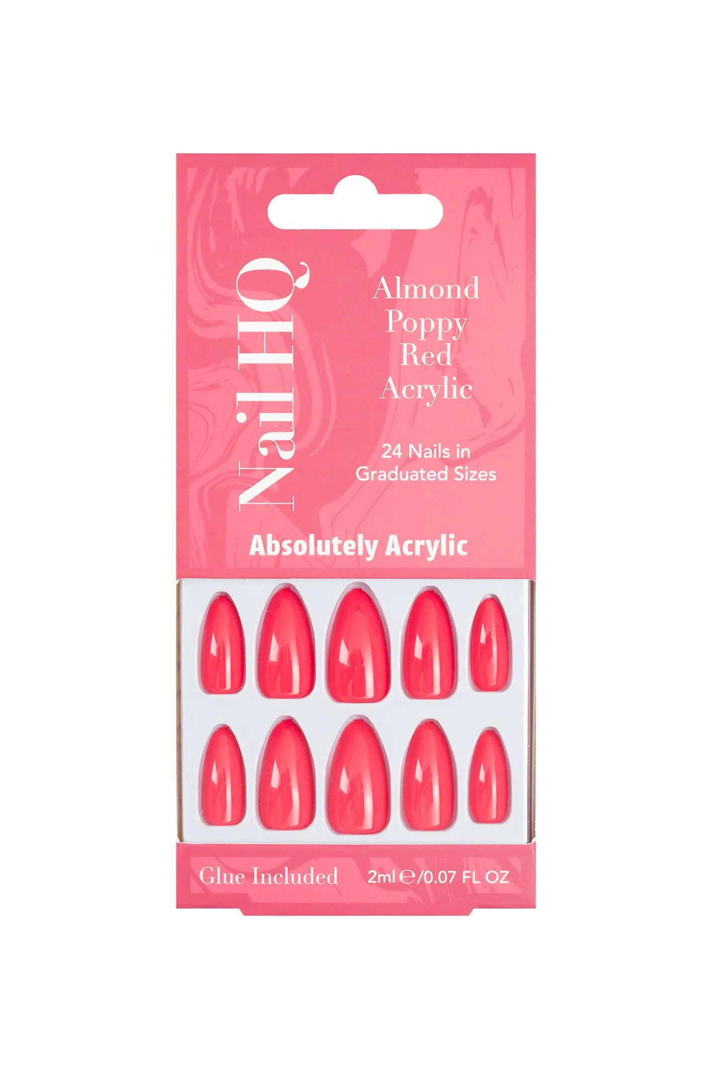 Nail HQ Mandel-Mohnrote Acrylnägel (24 Stück)