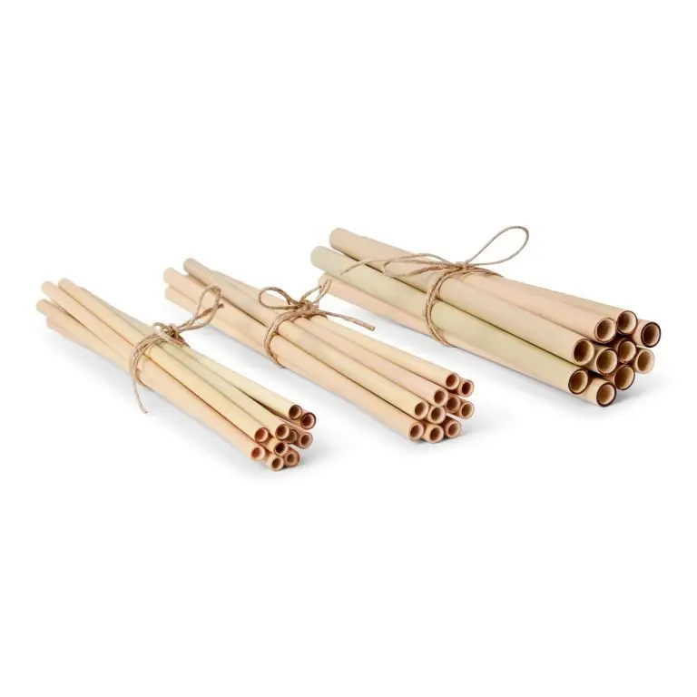Lot de 200 pailles en bambou - mix de diamètres