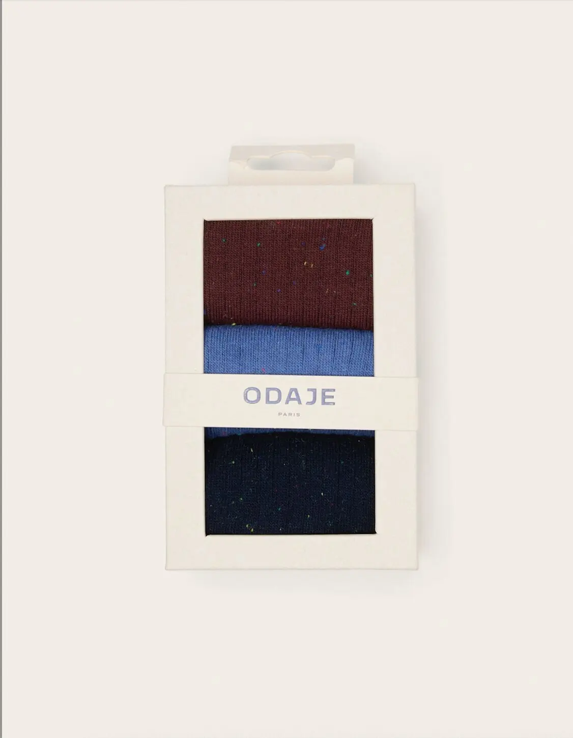 3er-Pack Socken - Mehrfarbig gesprenkelt Burgunderrot Marineblau