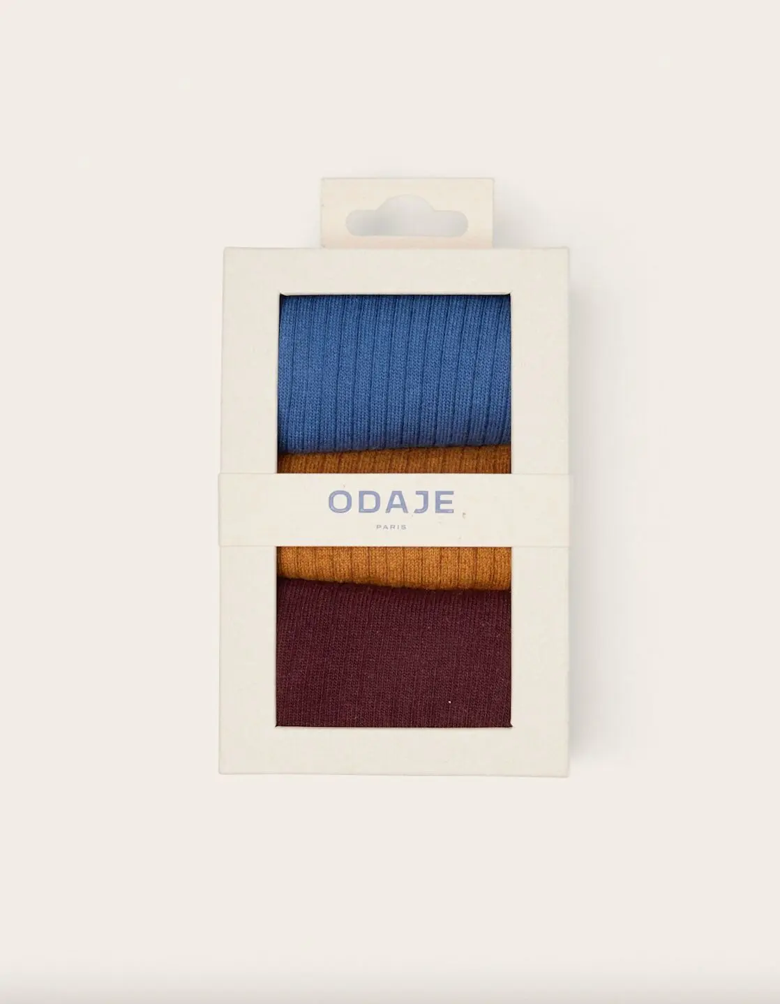3er-Pack Socken - Gerippt Blau Senf Burgund